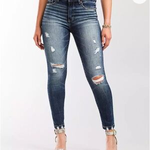 Women's Distressed Blue Jeans